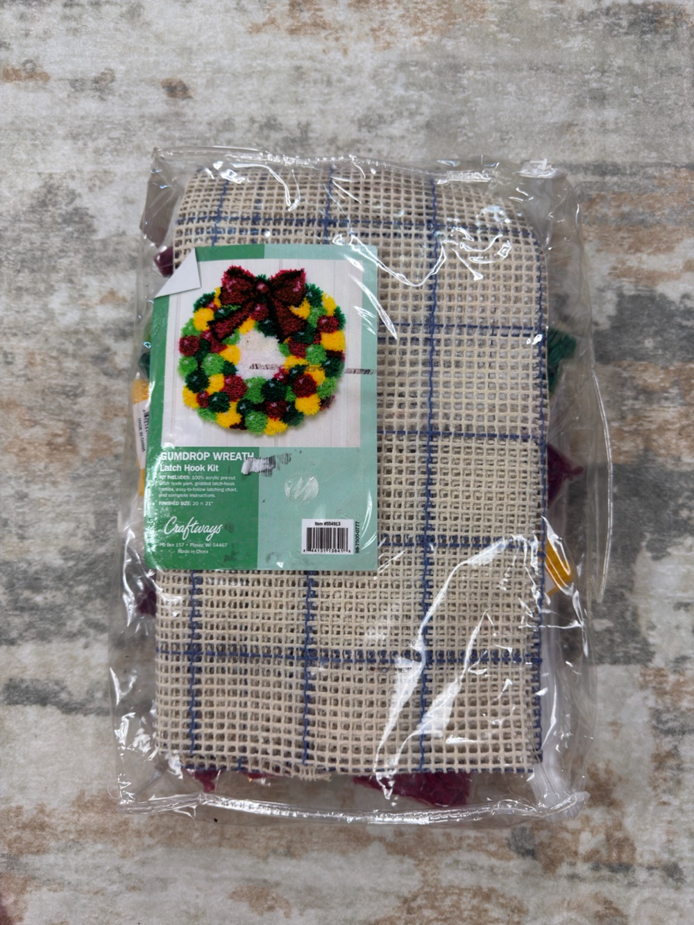 New Craftways Gumdrop Wreath Latch Hook Kit 20” x 21” #554913